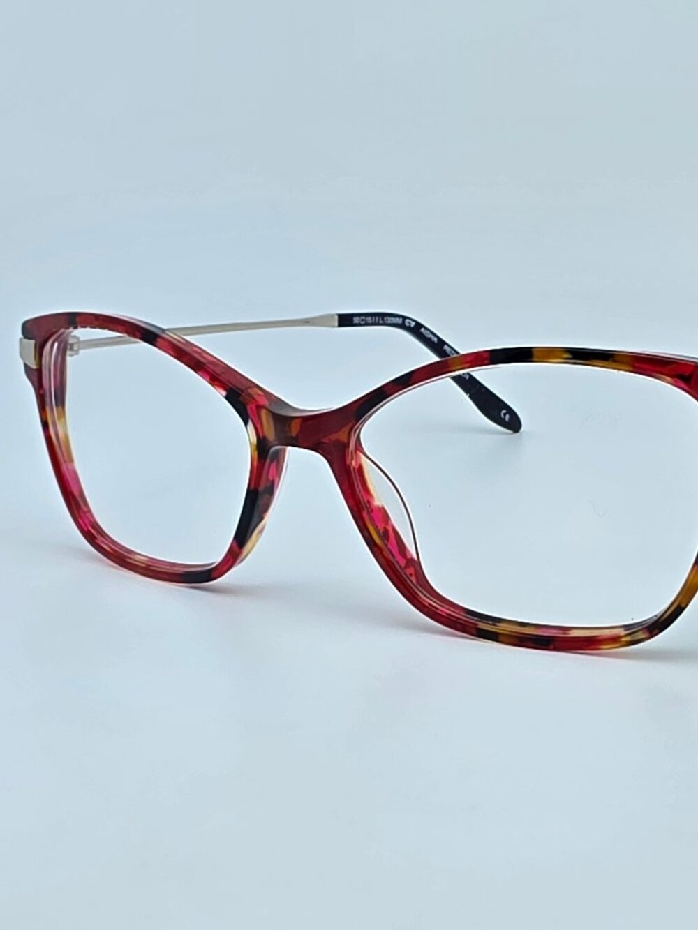 BCBG Max Azria Aisha Red Multi Silver Blue Cat Eye Eyeglasses Frame 50-15-130